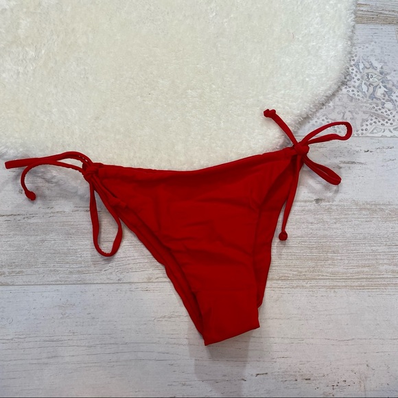 SHEIN Red String Tie Side Bikini Bottoms - Picture 1 of 9